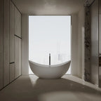 MonBlari TW-8618 White Solid Surface Double Slipper Bathtub 1800mm