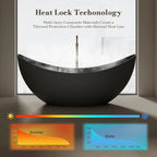 MonBlari TW-8618 Black Solid Surface Double Slipper Bathtub 1800mm