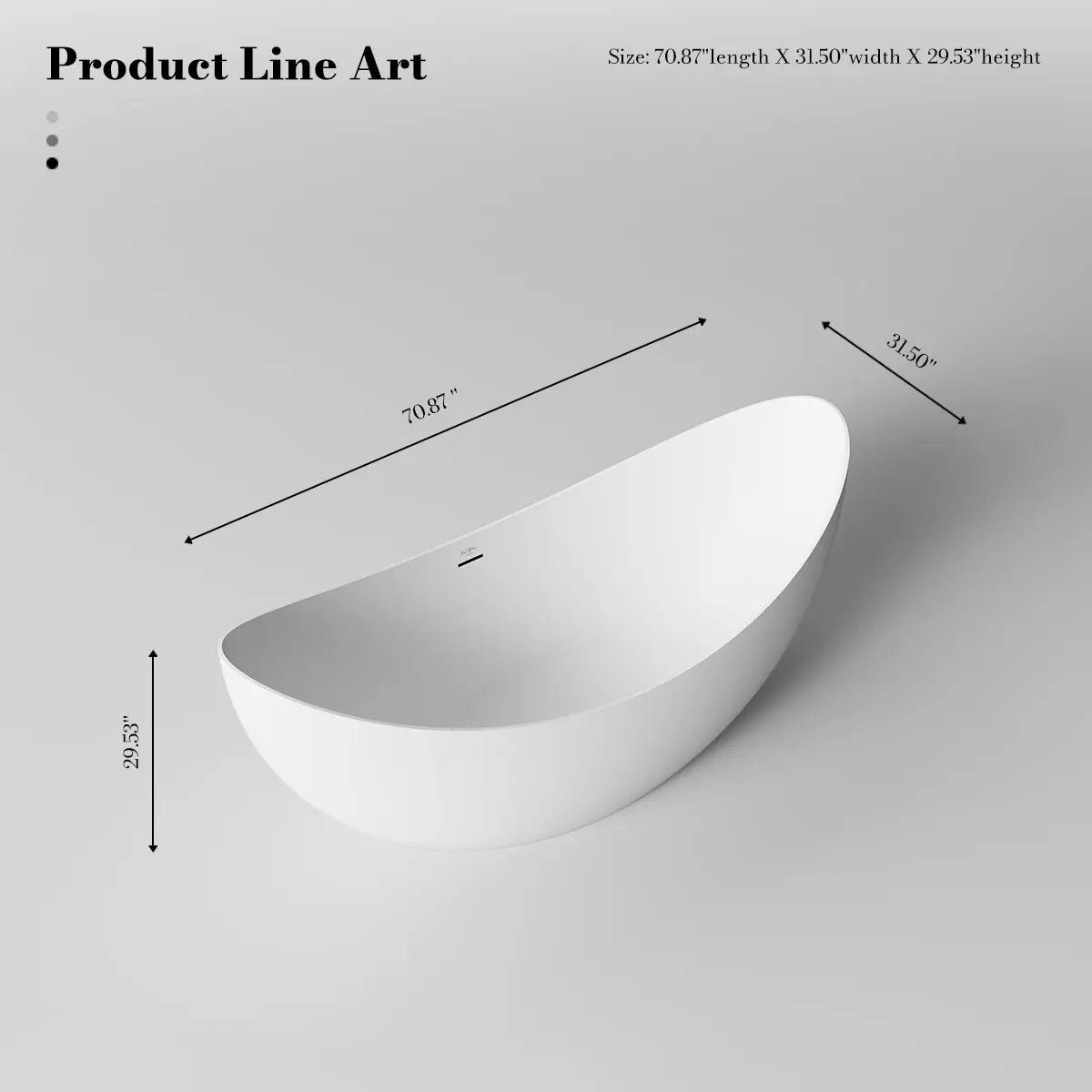 MonBlari TW-8618 White Solid Surface Double Slipper Bathtub 1800mm