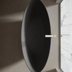 MonBlari TW-8618 Black Solid Surface Double Slipper Bathtub 1800mm