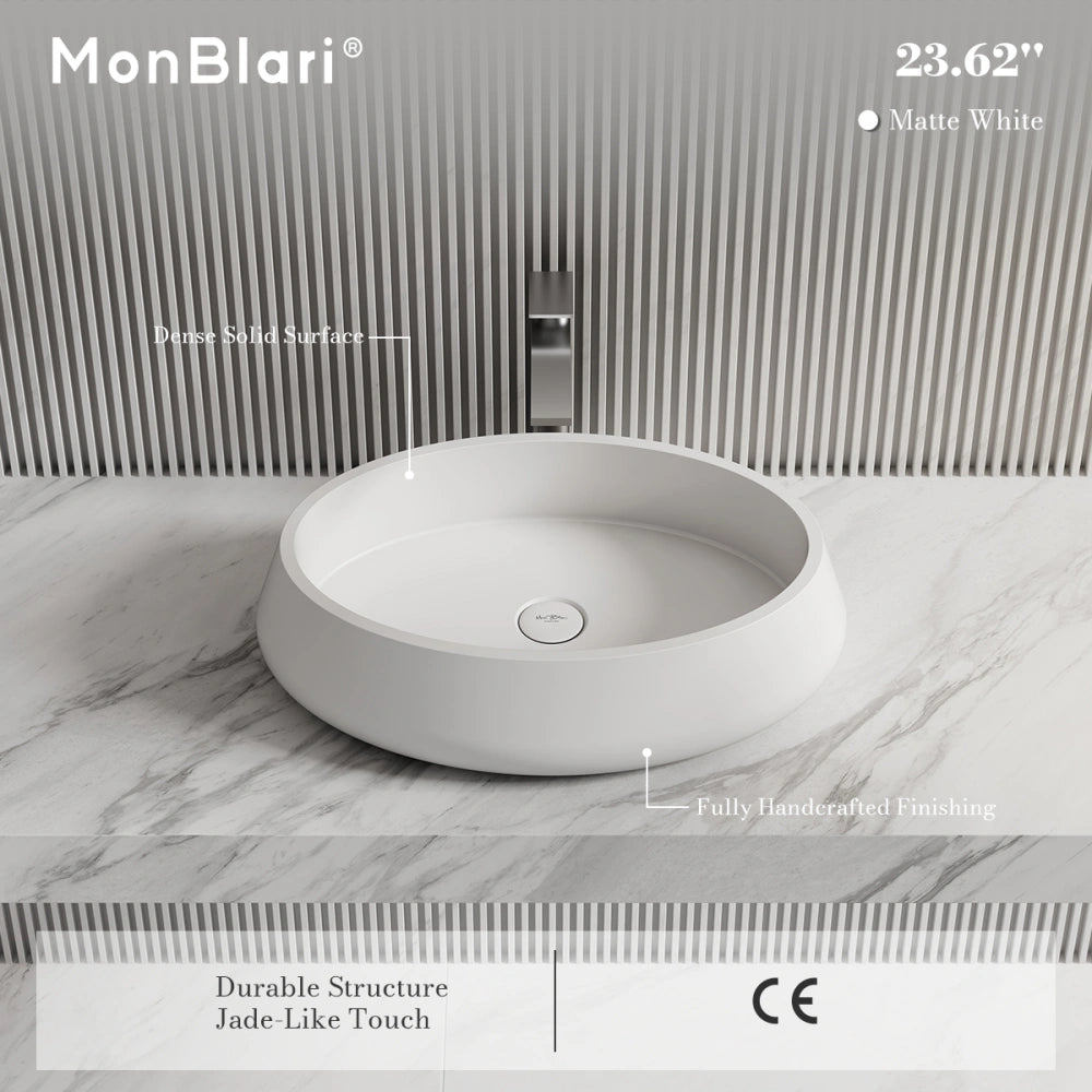 MonBlari TW-8693A Solid Surface Countertop Basin 600mm
