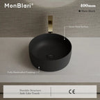 MonBlari TW-A105 Black Solid Surface Countertop Basin 400mm