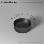 MonBlari TW-A105 Black Solid Surface Countertop Basin 400mm