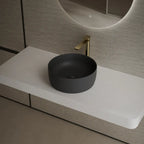 MonBlari TW-A105 Black Solid Surface Countertop Basin 400mm