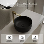 MonBlari TW-A105 Black Solid Surface Countertop Basin 400mm