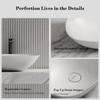MonBlari TW-A107 Oval Solid Surface Countertop Basin 540mm