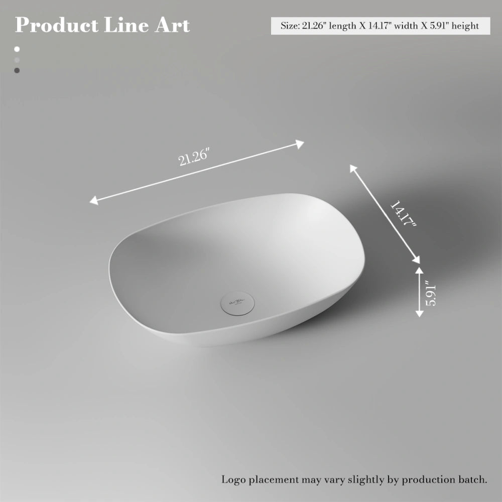 MonBlari TW-A107 Oval Solid Surface Countertop Basin 540mm
