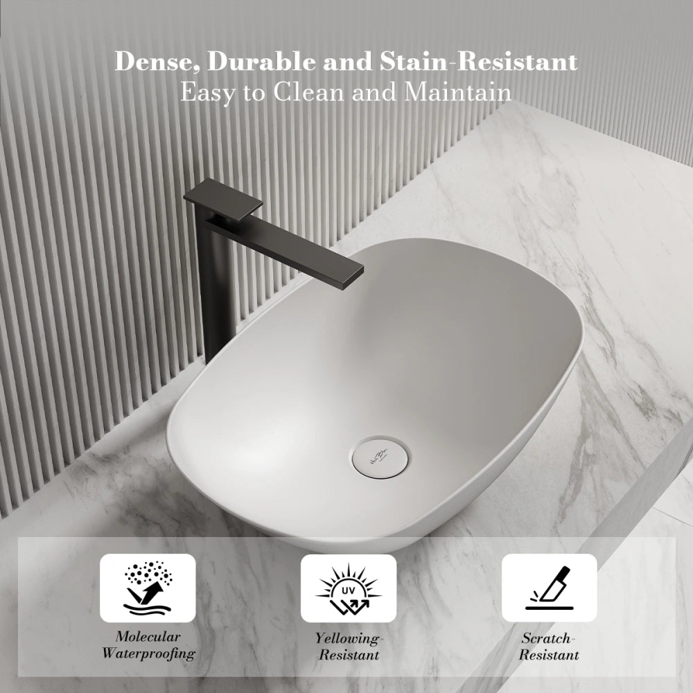 MonBlari TW-A107 Oval Solid Surface Countertop Basin 540mm