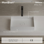 MonBlari TW-A112 White Solid Surface Countertop Basin 450mm - 500mm