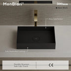 MonBlari TW-A112 Black Solid Surface Countertop Basin 450mm - 500mm