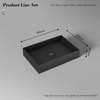 MonBlari TW-A112 Black Solid Surface Countertop Basin 450mm - 500mm