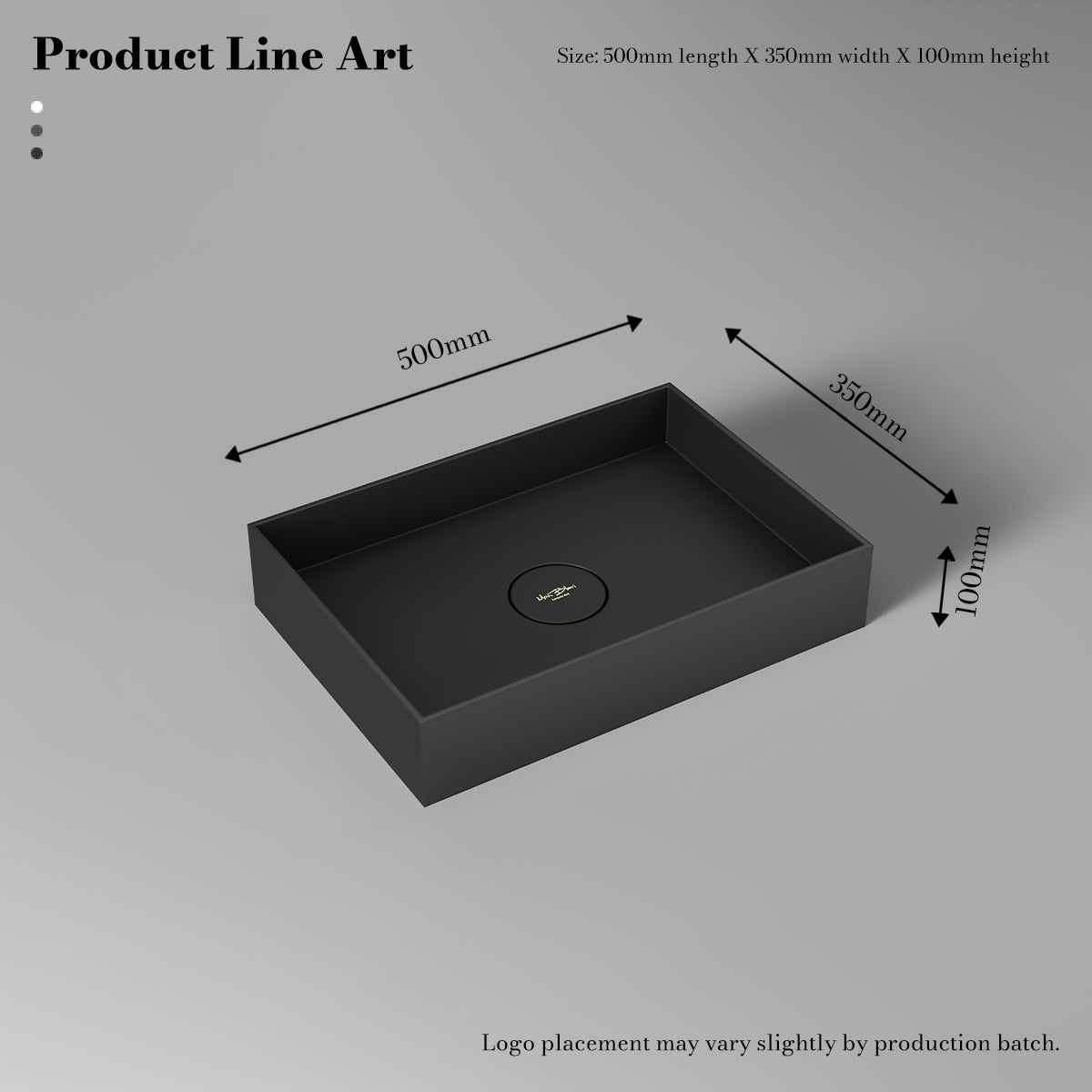 MonBlari TW-A112 Black Solid Surface Countertop Basin 450mm - 500mm