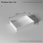 MonBlari TW-A112 White Solid Surface Countertop Basin 450mm - 500mm