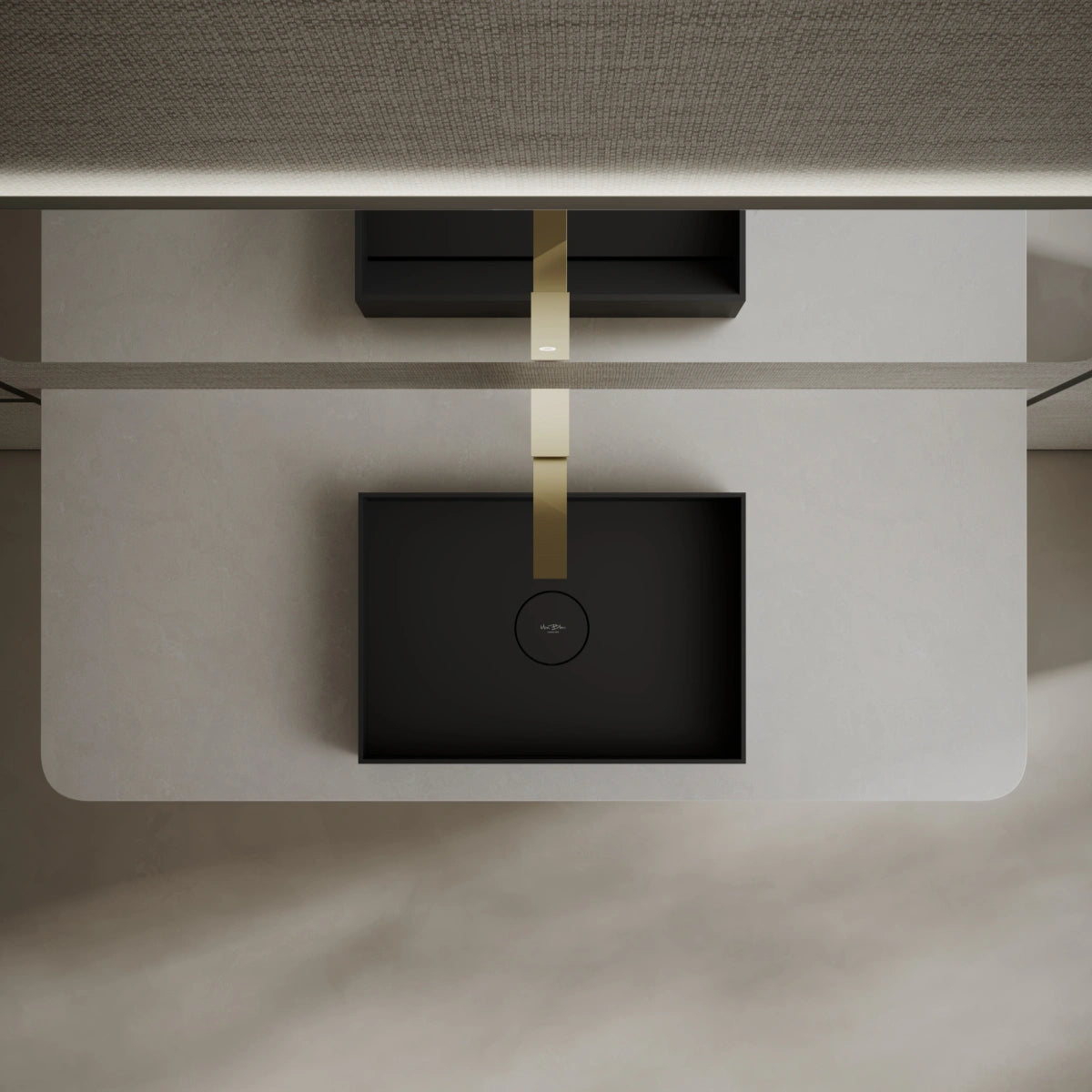 MonBlari TW-A112 Black Solid Surface Countertop Basin 450mm - 500mm