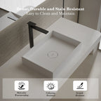 MonBlari TW-A112 White Solid Surface Countertop Basin 450mm - 500mm