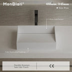 MonBlari TW-A113 White Solid Surface Countertop Basin 450mm - 600mm