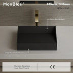 MonBlari TW-A113 Black Solid Surface Countertop Basin 450mm - 600mm