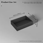 MonBlari TW-A113 Black Solid Surface Countertop Basin 450mm - 600mm