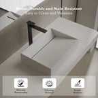 MonBlari TW-A113 White Solid Surface Countertop Basin 450mm - 600mm