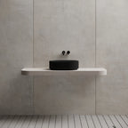 MonBlari Oval Solid Surface Fluted Countertop Basin 480mm