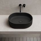 MonBlari Oval Solid Surface Fluted Countertop Basin 480mm