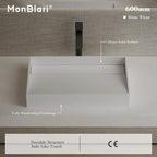 MonBlari TW-A160 White Solid Surface Countertop Basin 600mm