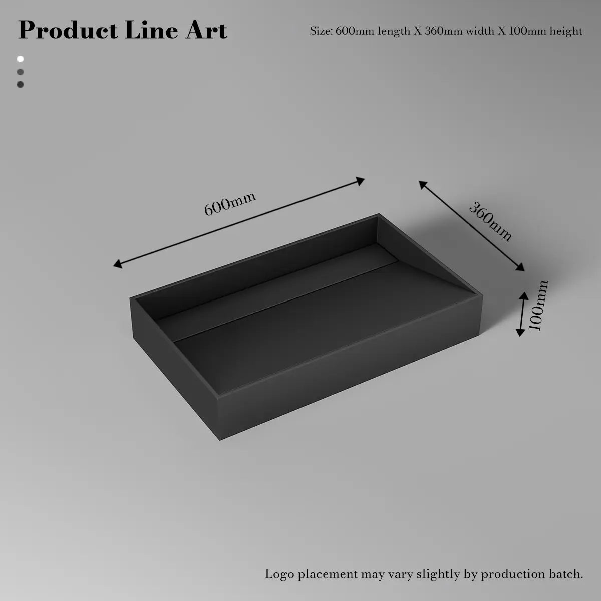 MonBlari TW-A160 Black Solid Surface Countertop Basin 600mm