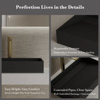 MonBlari TW-A160 Black Solid Surface Countertop Basin 600mm