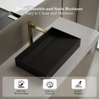 MonBlari TW-A160 Black Solid Surface Countertop Basin 600mm