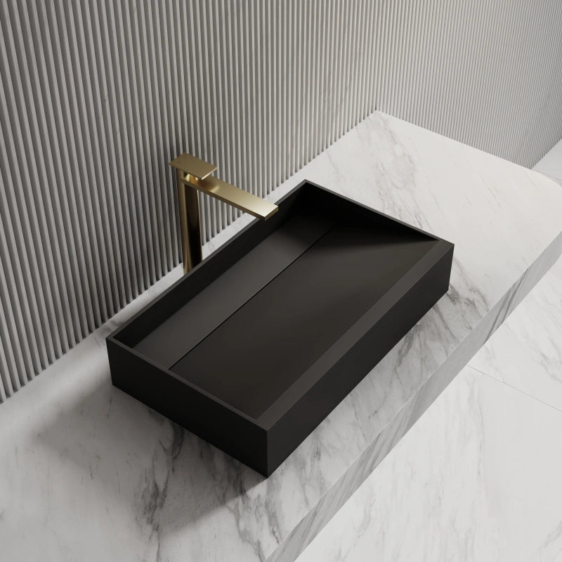 MonBlari Rectangular Solid Surface Basins 600mm Countertop Basin