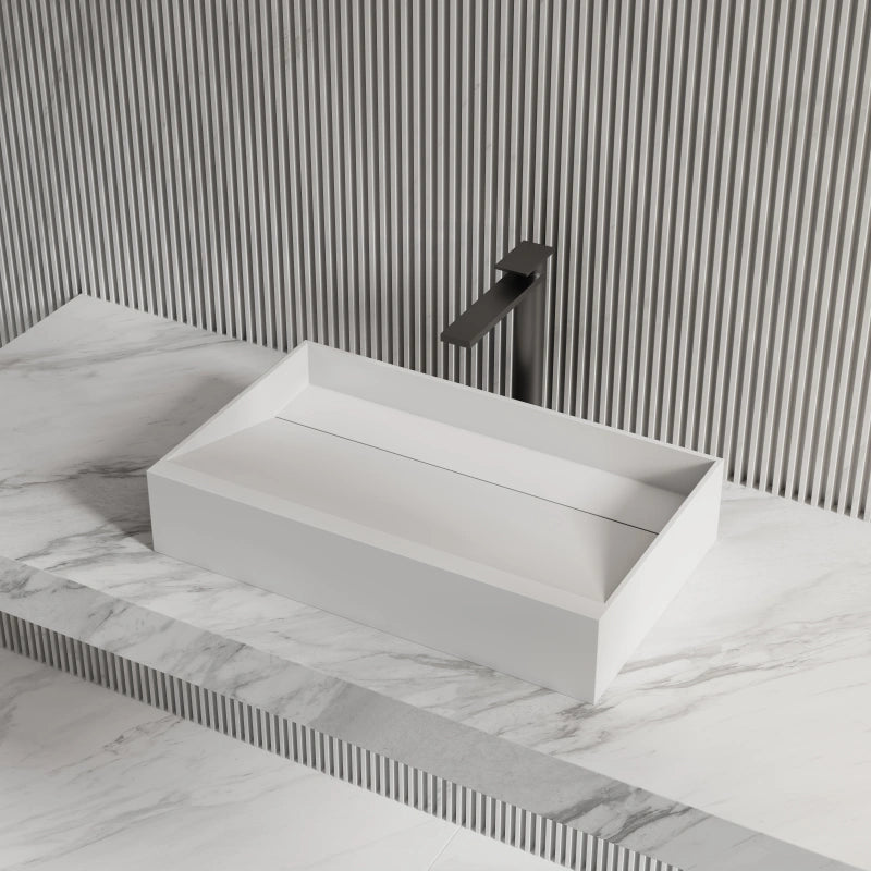 MonBlari Rectangular Solid Surface Basins 600mm Countertop Basin
