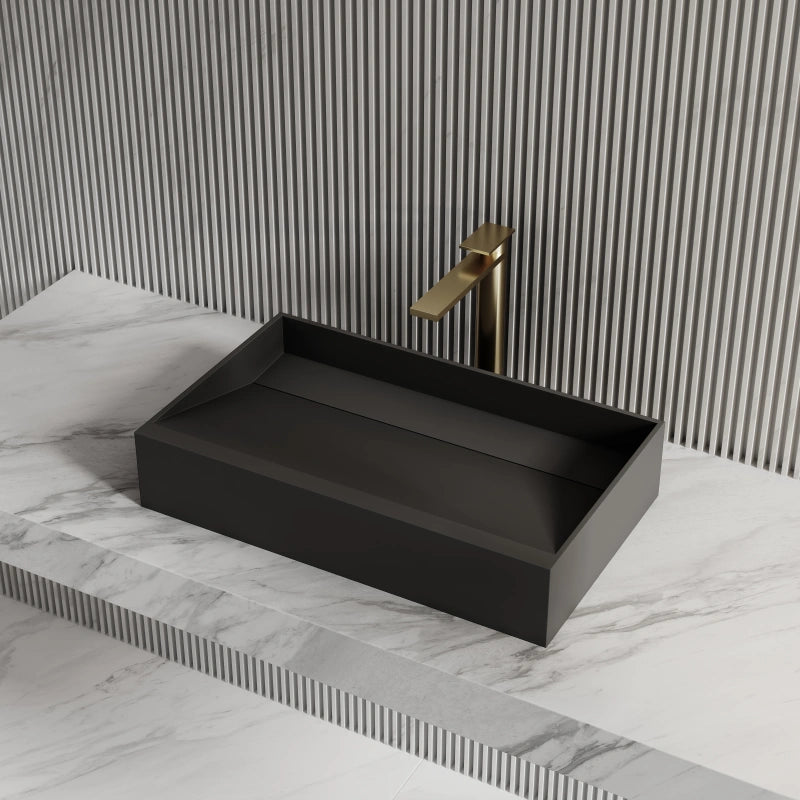 MonBlari Rectangular Solid Surface Basins 600mm Countertop Basin