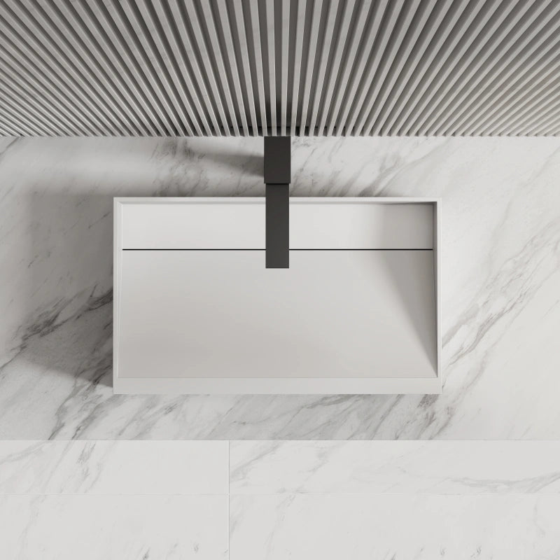 MonBlari Rectangular Solid Surface Basins 600mm Countertop Basin