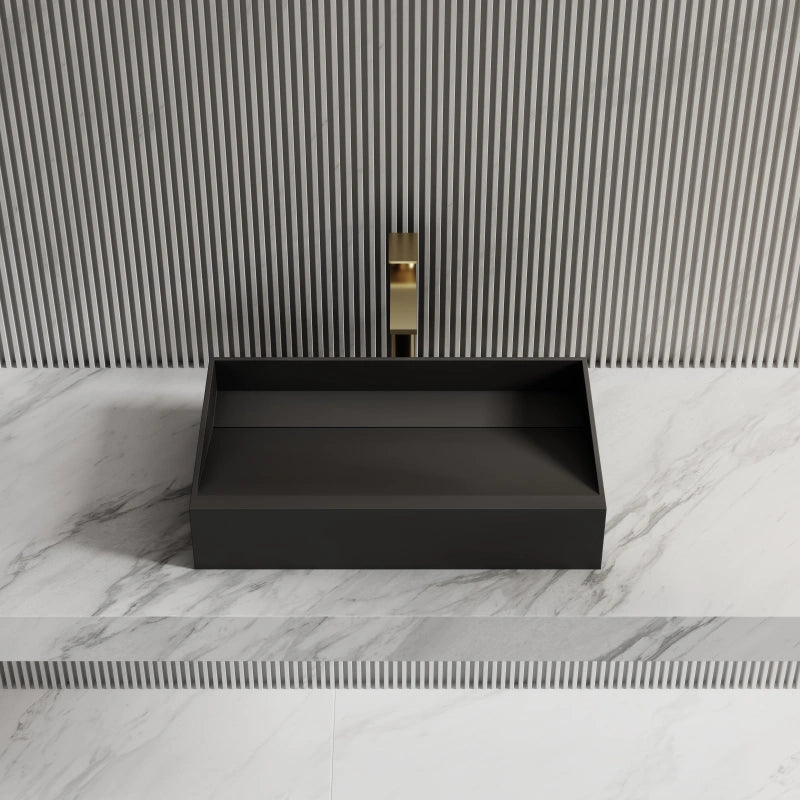 MonBlari Rectangular Solid Surface Basins 600mm Countertop Basin