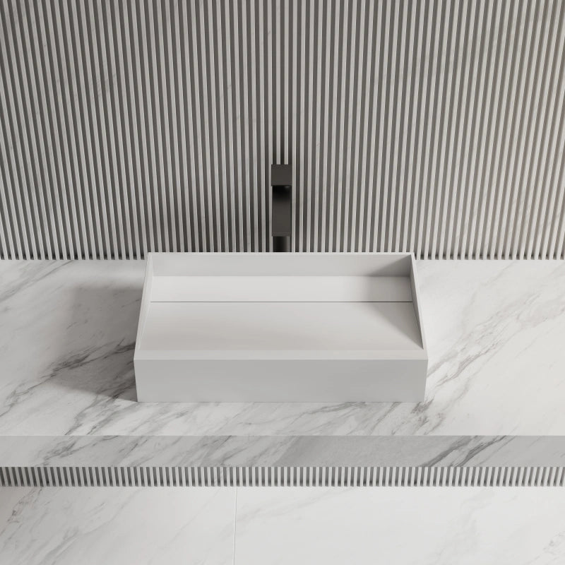 MonBlari Rectangular Solid Surface Basins 600mm Countertop Basin