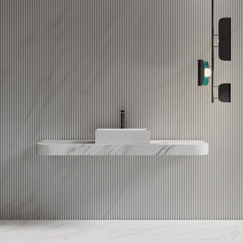 Monblari White Rectangular Solid Surface Basins 500mm