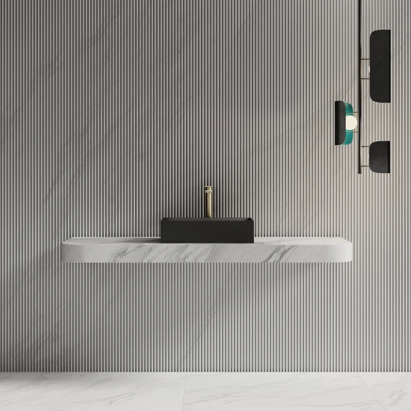 Monblari Black Rectangular Solid Surface Basins 500mm