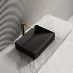Monblari Black Rectangular Solid Surface Basins 500mm