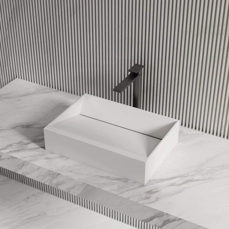 Monblari White Rectangular Solid Surface Basins 500mm