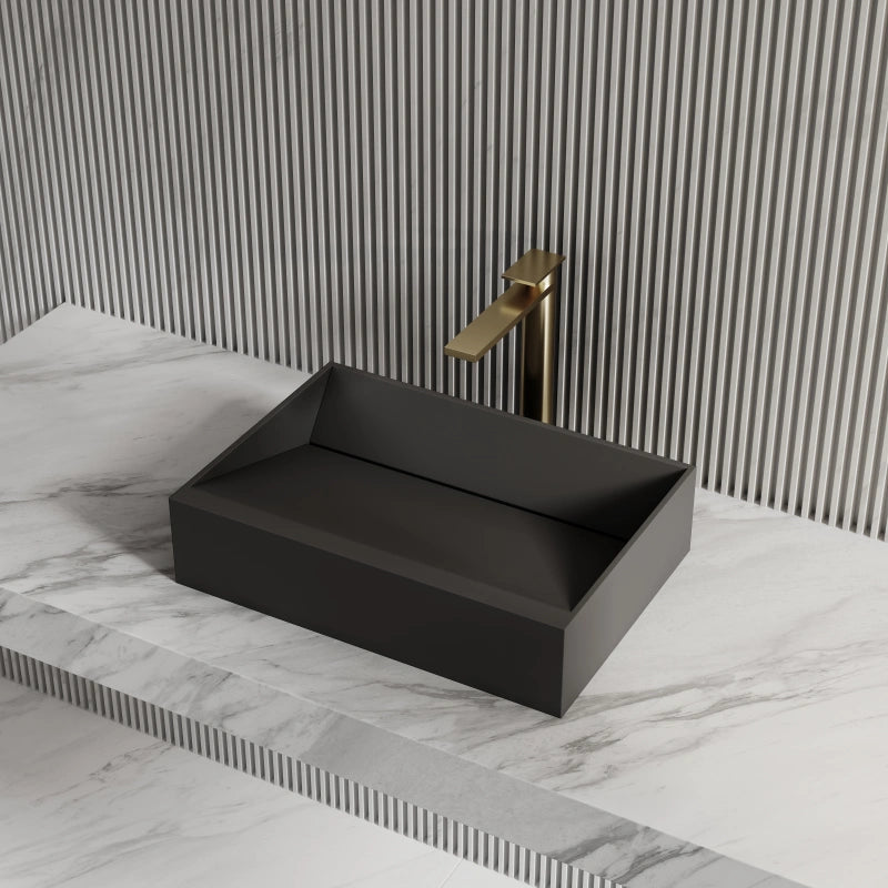 Monblari Black Rectangular Solid Surface Basins 500mm