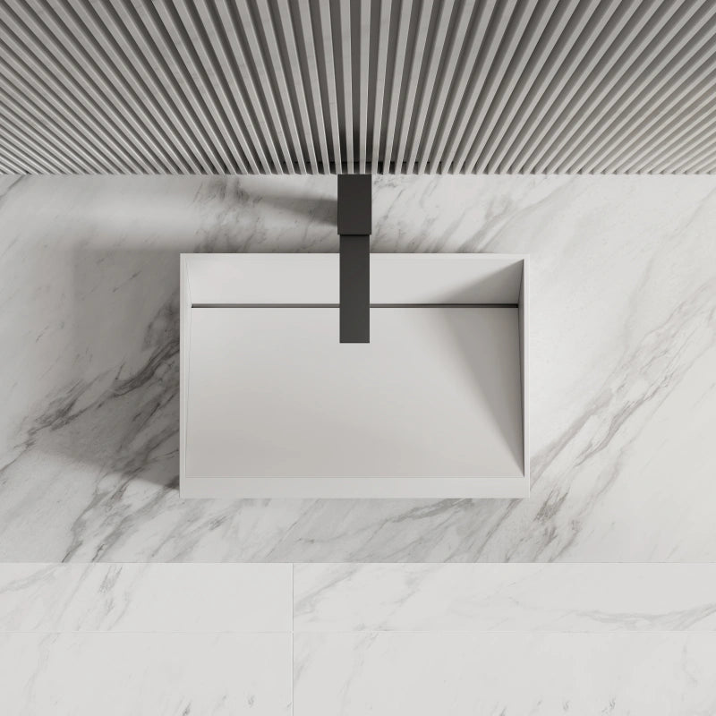 Monblari White Rectangular Solid Surface Basins 500mm
