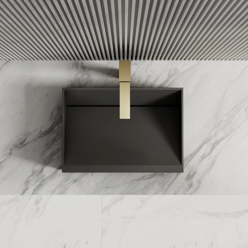 Monblari Black Rectangular Solid Surface Basins 500mm