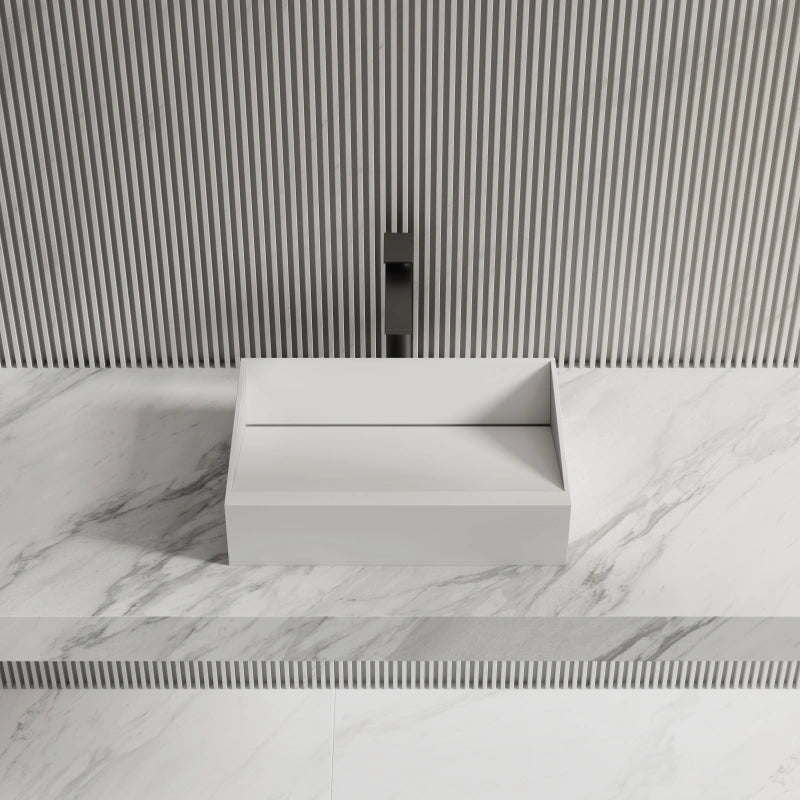 Monblari White Rectangular Solid Surface Basins 500mm