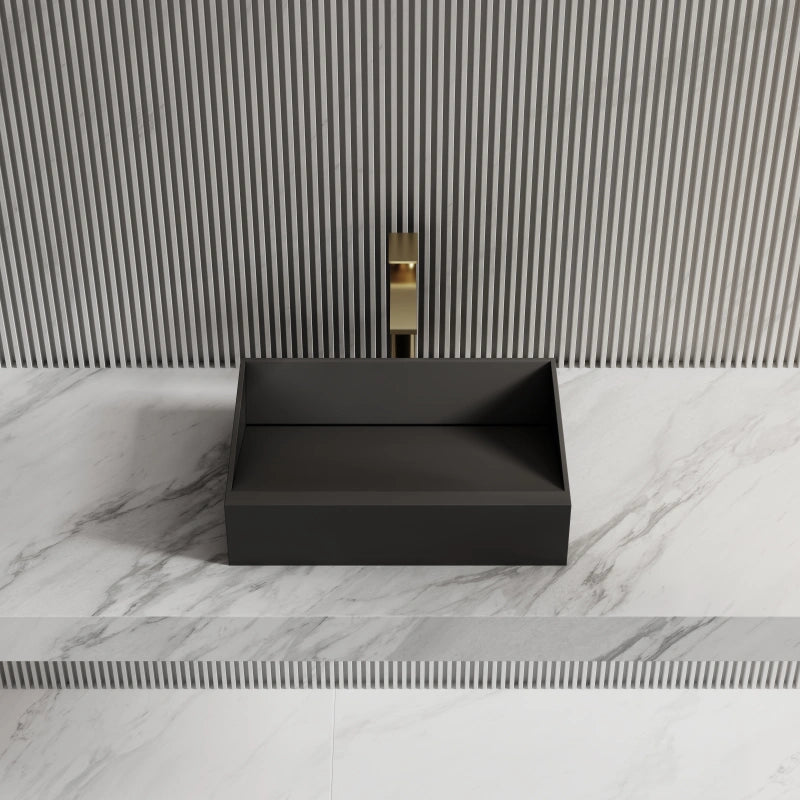 Monblari Black Rectangular Solid Surface Basins 500mm