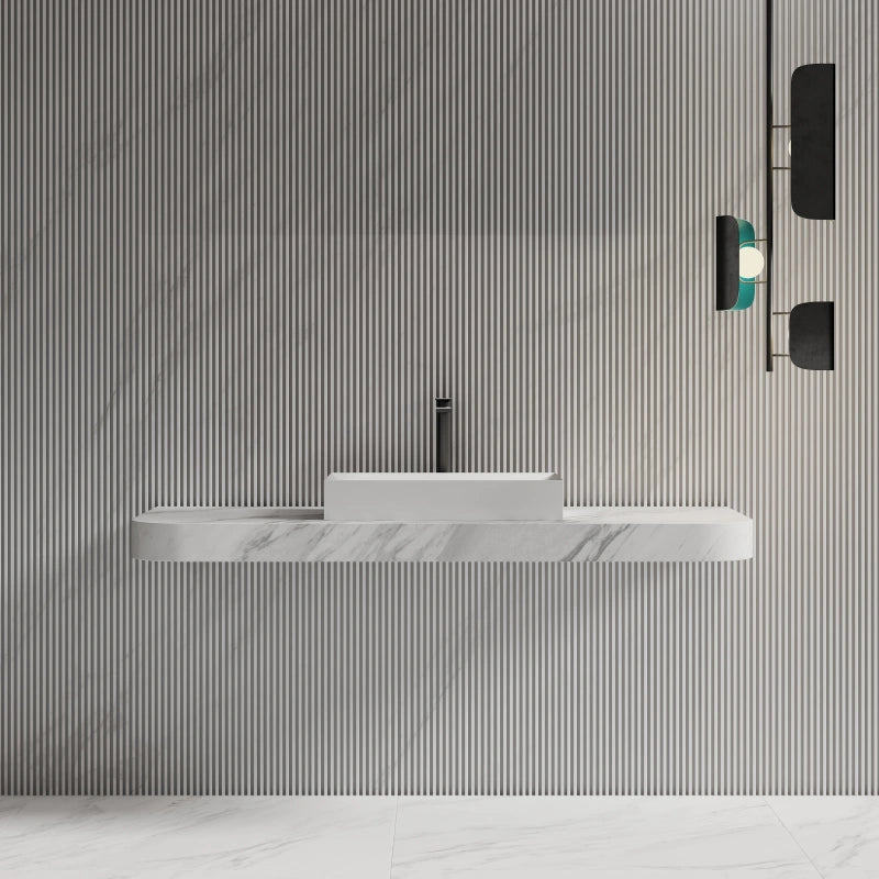Monblari Sink Basin White Rectangular Solid Surface Basins 600mm