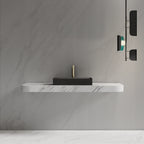 Monblari Sink Basin Black Rectangular Solid Surface Basins 600mm