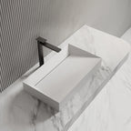 Monblari Sink Basin White Rectangular Solid Surface Basins 600mm