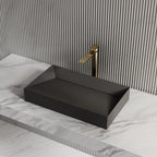 Monblari Sink Basin Black Rectangular Solid Surface Basins 600mm