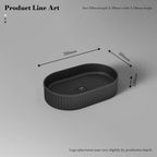 MonBlari TW-A8121 Black  Solid Surface Countertop Basin 550mm