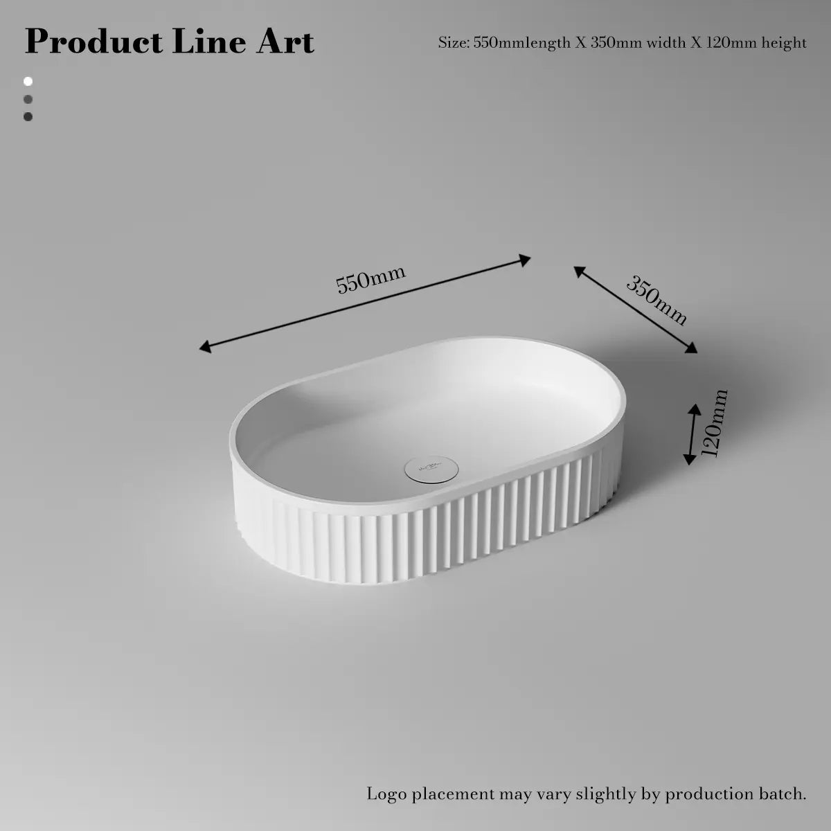 MonBlari TW-A8121 White Solid Surface Countertop Basin 550mm
